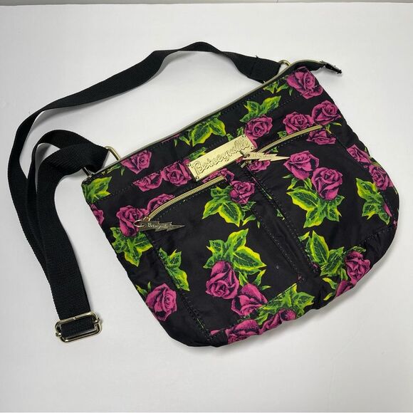 Betseyville Betsey Johnson Floral Crossbody Bag with Purple Roses - Picture 3 of 11